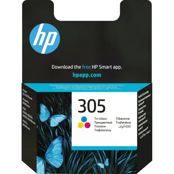 HP 305 Tri-Color Ink Cartridges, 100 pages, for HP DeskJet 2300, 2710, 2720, Plus 4100 / 3YM60AE