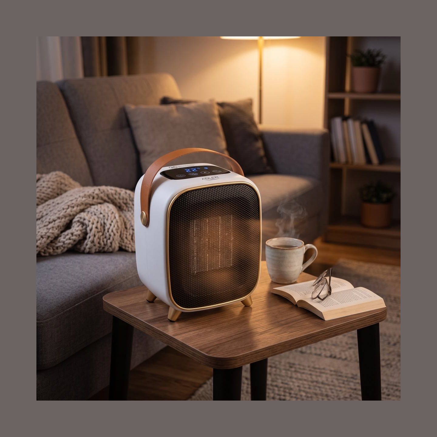 Adler AD 7762 Ceramic Fan Heater with LED Display, Cool Air Fan