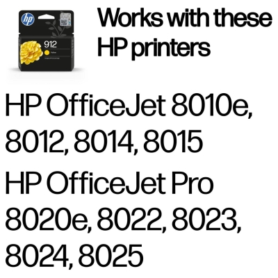 HP 912 Yellow Original Ink Cartridge / 3YL79AE
