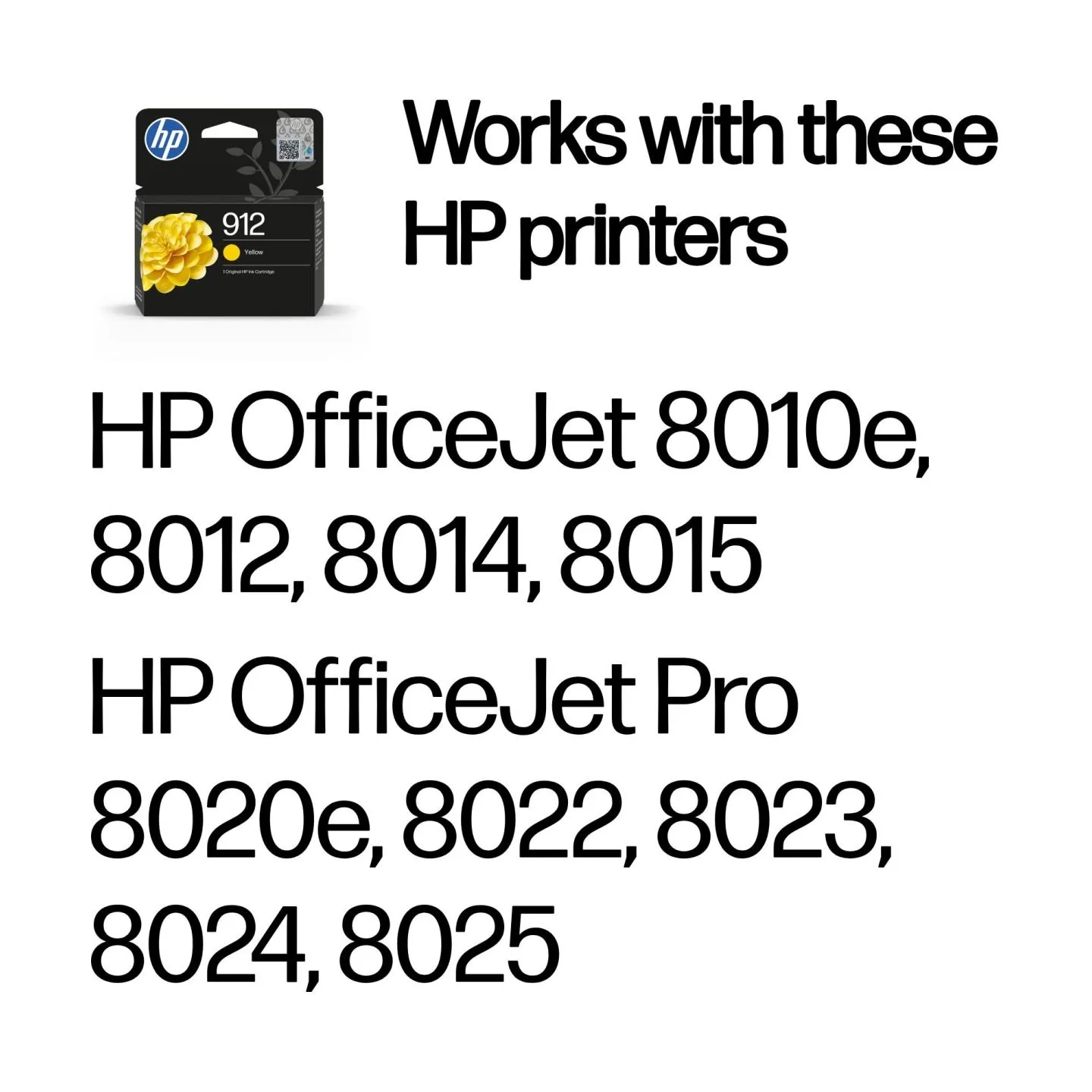 HP 912 Yellow Original Ink Cartridge / 3YL79AE