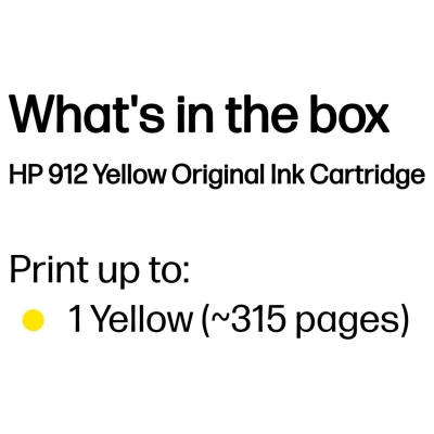 HP 912 Yellow Original Ink Cartridge / 3YL79AE
