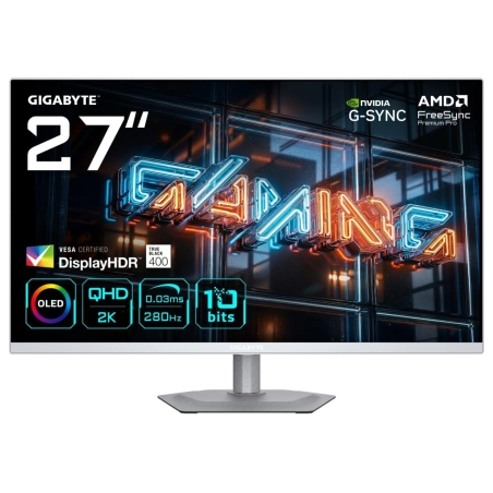 Gigabyte Monitor|GIGABYTE|27 "|2560 x 1440 pixels|Quad HD|Native aspect ratio 16:9|QD-OLED|Flat|MO27Q2AICEEK