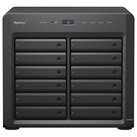 Synology Server NAS DS2422+ 12x0HDD AMD Ryzen V1500B 4x2,2Ghz 4GB RAM 4x1GbE 2xUSB 3Y