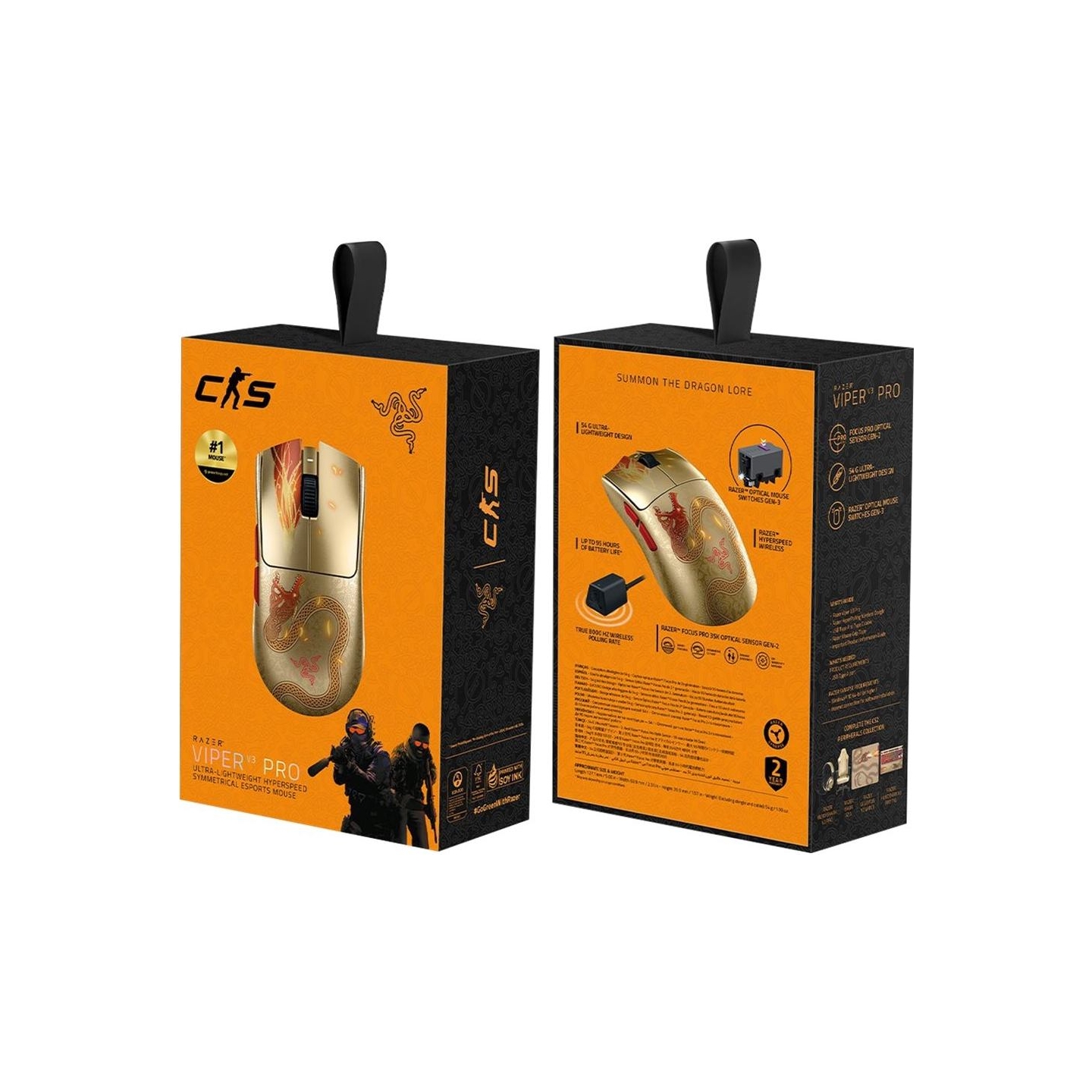Razer Gaming Mouse | Viper V3 Pro | Wireless/Wired | Counter Strike 2 Edition