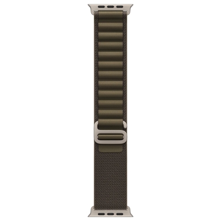 Apple 49mm Dark Olive Alpine Loop - Small - Natural Titanium Finish | Apple