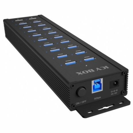 Icybox ICY BOX IB-HUB1720-U3 20 port HUB, 96 WATT PS