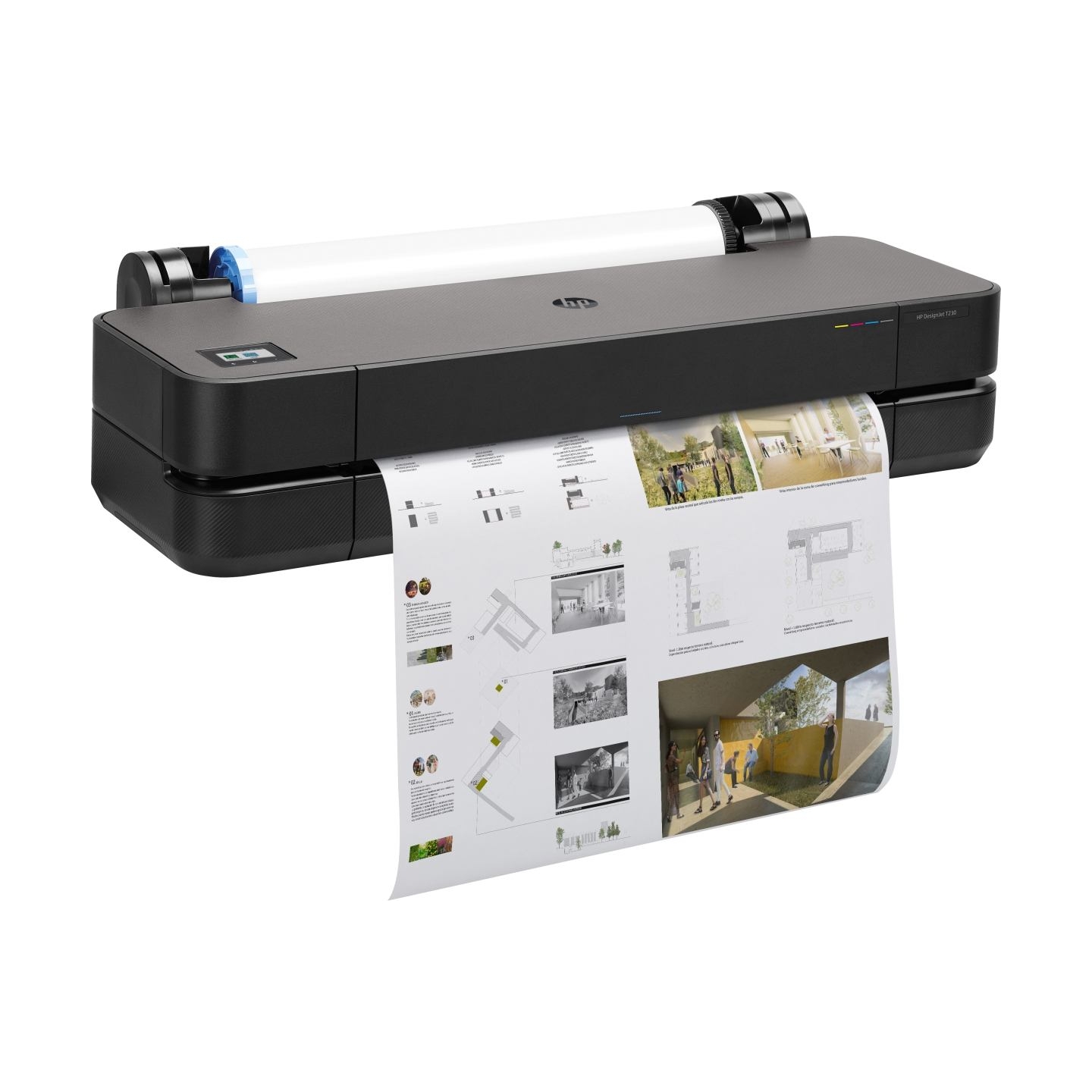 HP DesignJet T230 Printer/Plotter 2025 edition - 24" Roll/A4,A3,A2,A1 Color Ink, Sheet Feeder, Auto Horizontal Cutter, LAN, WiFi