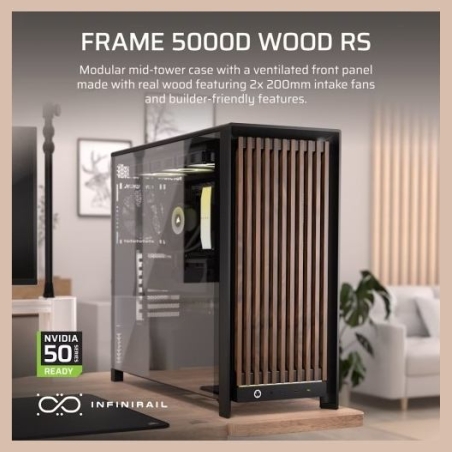 Corsair PC case FRAME 5000D WOOD RS Black/Walnut