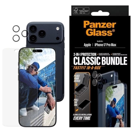 Panzerglass 2-in-1 Classic Bundle | Screen Protector/Lens protector | Apple | iPhone 17 Pro Max | Transparent