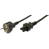 Logilink | Black CEE7/7 Schuko | C5 coupler