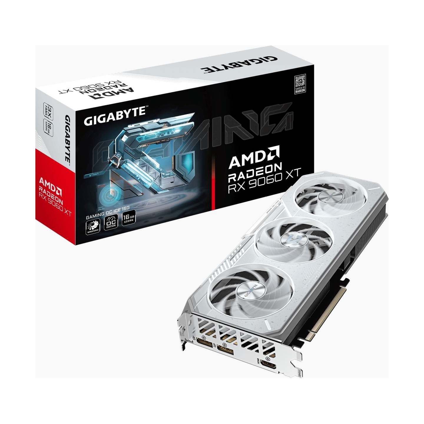 Gigabyte Graphics card Radeon RX 9060XT GAMING OC WHITE 16GB GDDR6 128bit HDMI/2DP