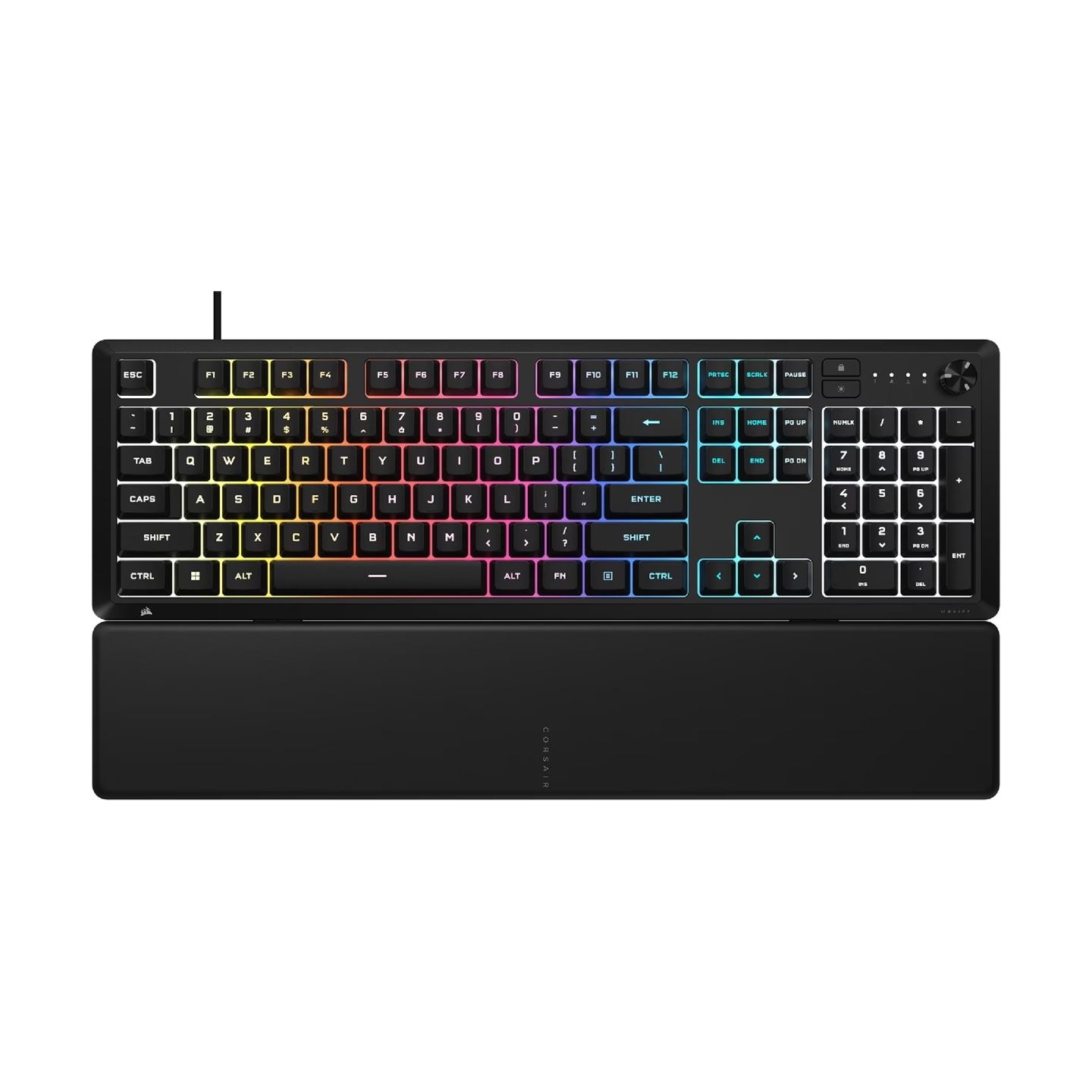 Corsair SKIFF 100 Wired RGB Membrane Gaming Keyboard, 10-Zoned RGB LED