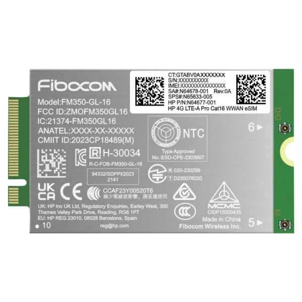 HP 4G LTE Modem m.2 WWAN Cat 16 L860-GL-16 Mobile Broadband Cellular (compatible with WWAN-ready EliteBook 630 640 645 660 665 8