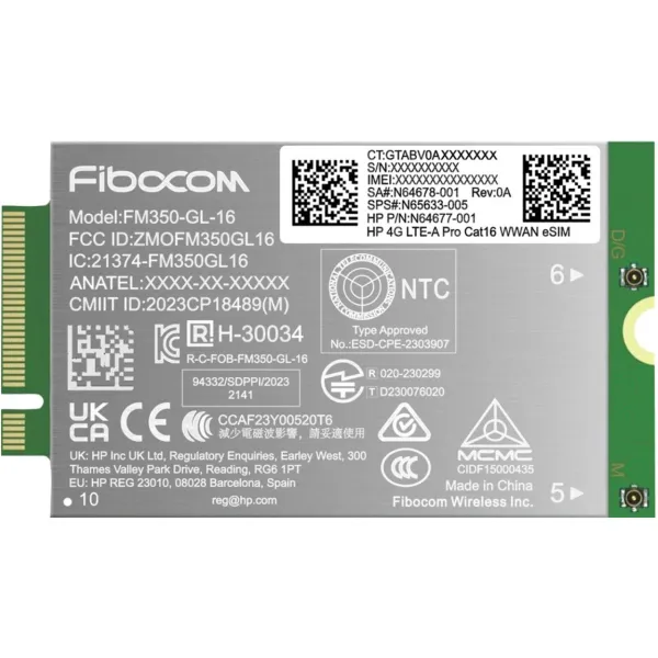 HP 4G LTE Modem m.2 WWAN Cat 16 L860-GL-16 Mobile Broadband Cellular (compatible with WWAN-ready EliteBook 630 640 645 660 665 8