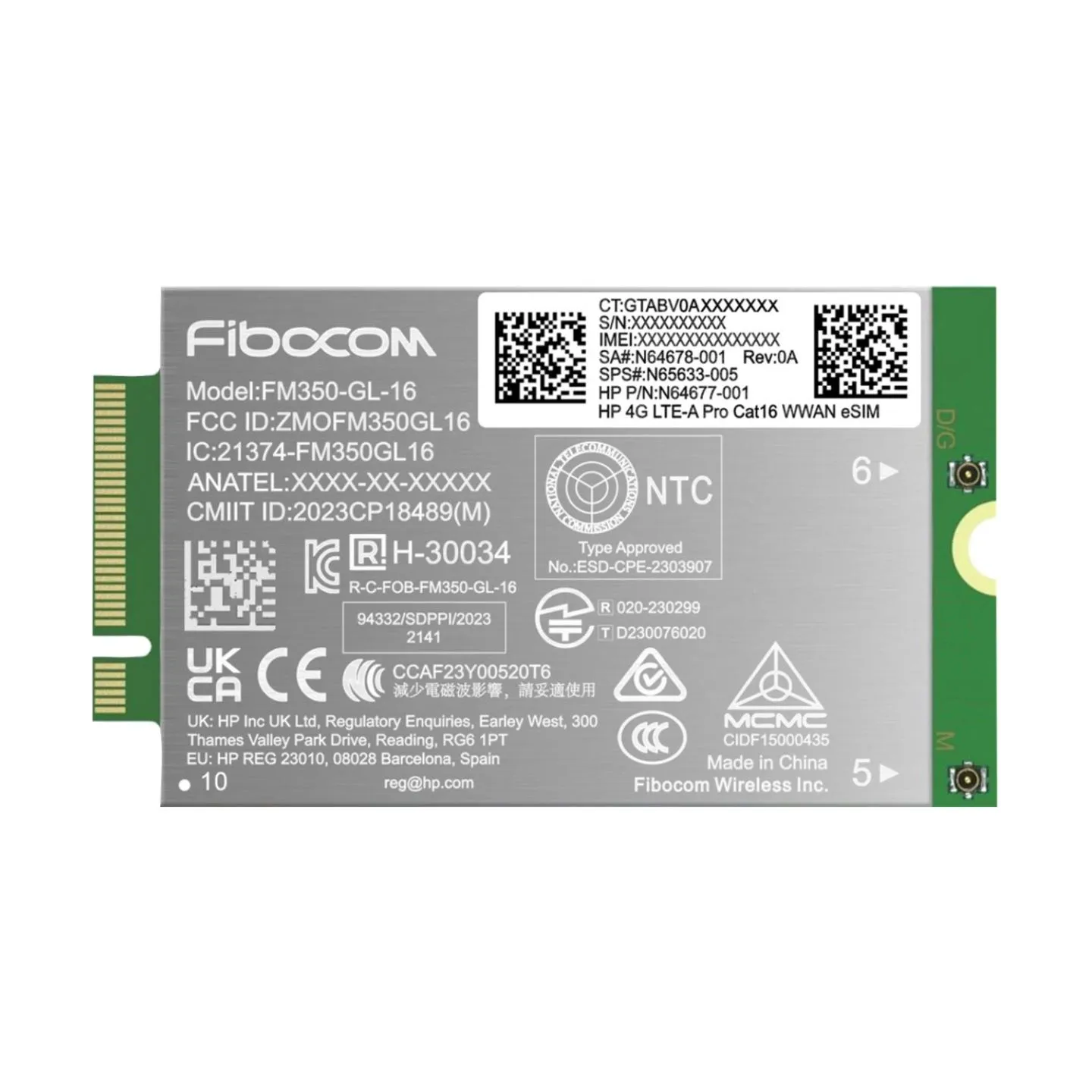 HP 4G LTE Modem m.2 WWAN Cat 16 L860-GL-16 Mobile Broadband Cellular (compatible with WWAN-ready EliteBook 630 640 645 660 665 8