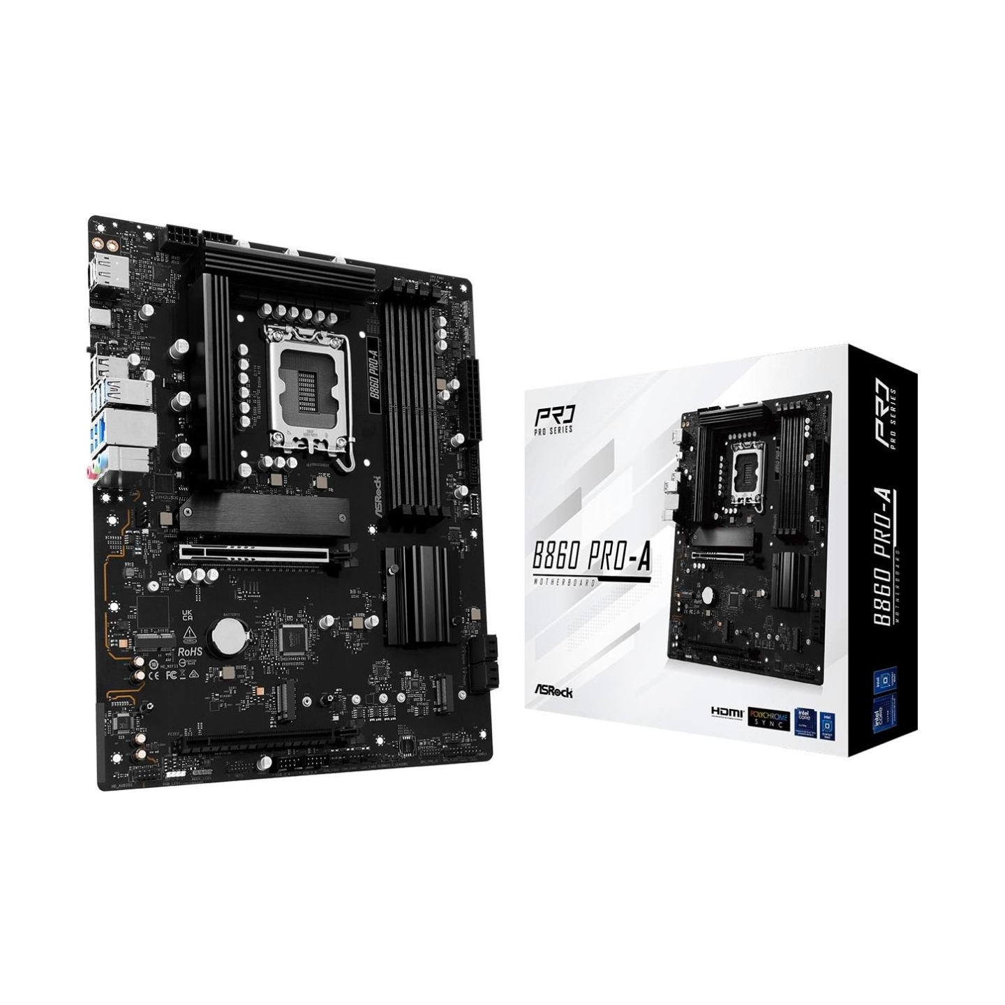 Asrock Mainboard|ASROCK|Intel B860 Express|LGA1851|ATX|Memory DDR5|Memory slots 4|1xHDMI|1xDisplayPort|1xAudio-In|1xAudio-Out|1x