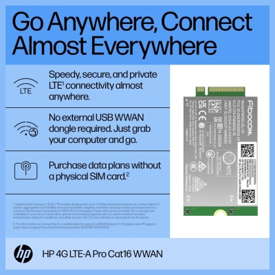 HP 4G LTE Modem m.2 WWAN Cat 16 L860-GL-16 Mobile Broadband Cellular (compatible with WWAN-ready EliteBook 630 640 645 660 665 8