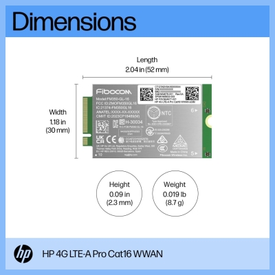 HP 4G LTE Modem m.2 WWAN Cat 16 L860-GL-16 Mobile Broadband Cellular (compatible with WWAN-ready EliteBook 630 640 645 660 665 8