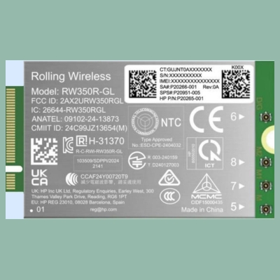 HP 4G LTE Modem m.2 WWAN Cat 19 Mobile Broadband Cellular (compatible with WWAN-ready EliteBook 8 X - G1i G1a - 13 14 16, Flip, 