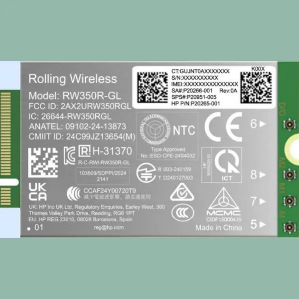 HP 4G LTE Modem m.2 WWAN Cat 19 Mobile Broadband Cellular (compatible with WWAN-ready EliteBook 8 X - G1i G1a - 13 14 16, Flip, 