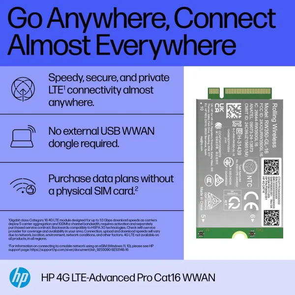 HP 4G LTE-AP Cat 16 WWAN