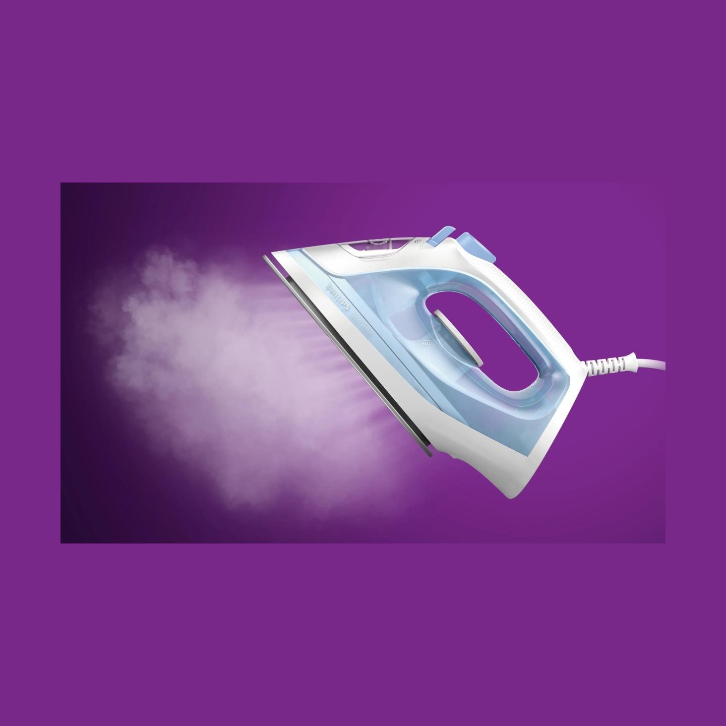 Philips 1000 Series Steam iron DST1030/20, 2000W, 20g/min continous steam, 90g steam boost, non-stick soleplate, 250ml water tan