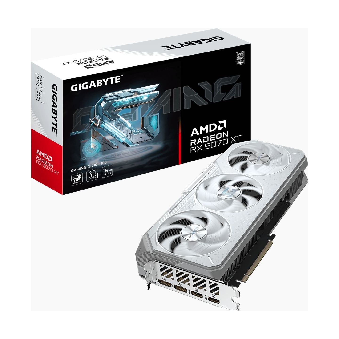 Gigabyte Graphics card Radeon RX 9070 XT GAMING OC WHITE 16GB GDDR6 256 BIT
