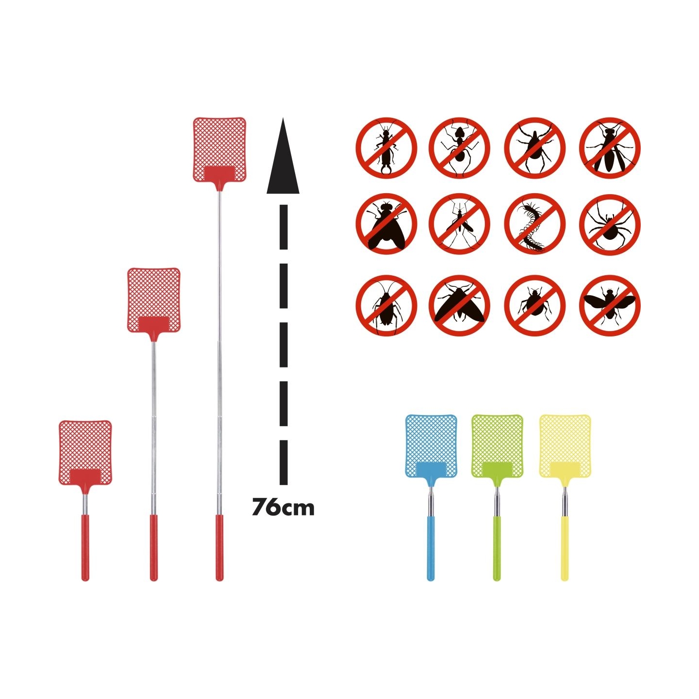 Beper C206UTI020 Telescopic Fly Swatter Paddle