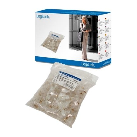 Logilink | MP0002 | CAT5e Modular PlugSuitable for 8P8C Round CablePlug unshieldedGold-plated contacts | Transparent