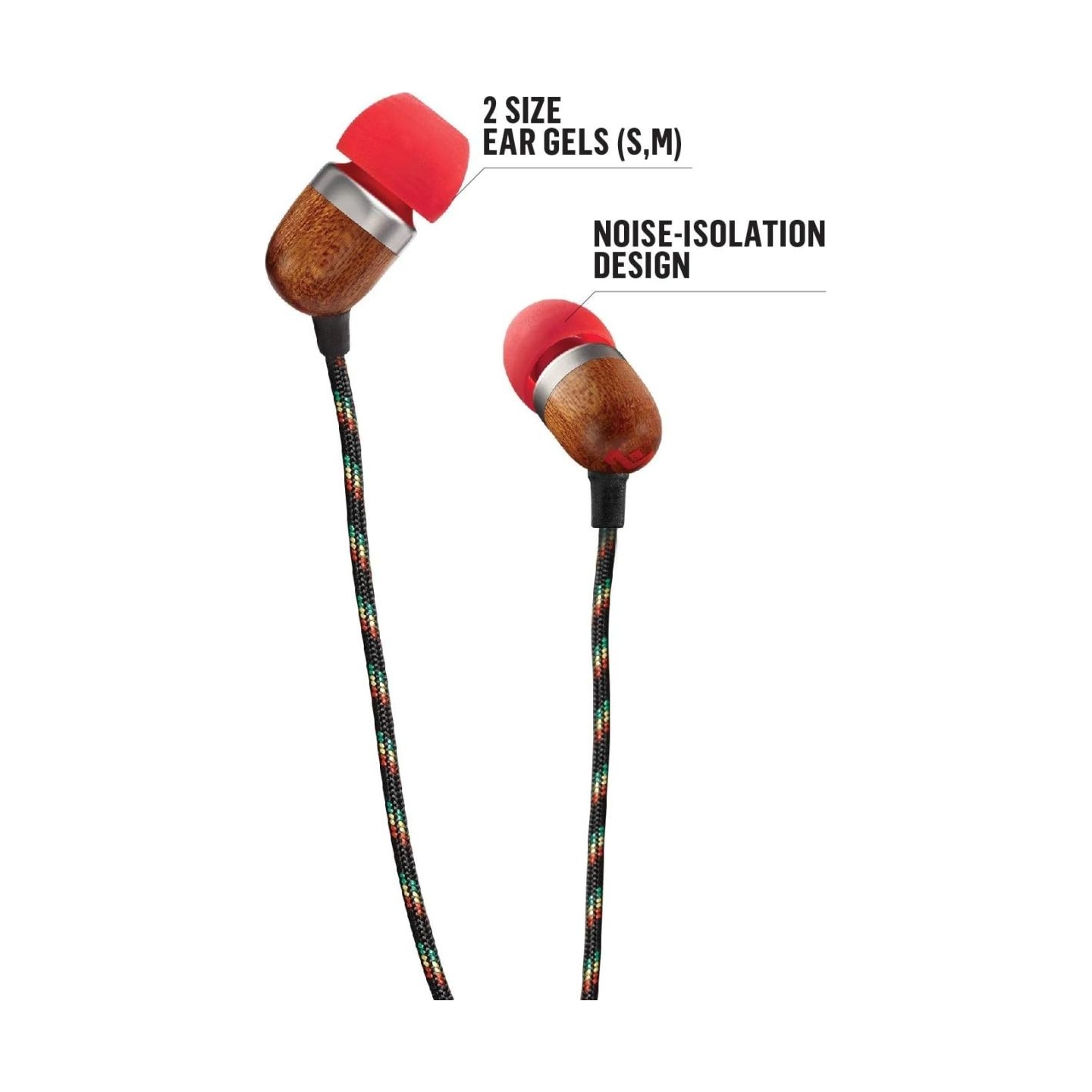 Marley | Earbuds | Smile Jamaica | Wired | In-ear | Microphone | Red