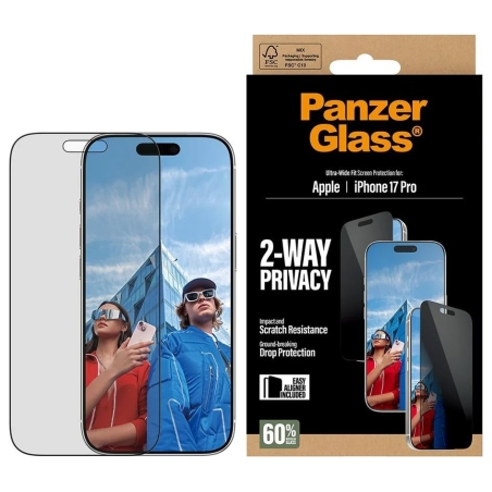 Panzerglass Screen protector | Apple | iPhone 17 Pro | Glass | Transparent | Ultra-Wide Fit w. EasyAligner