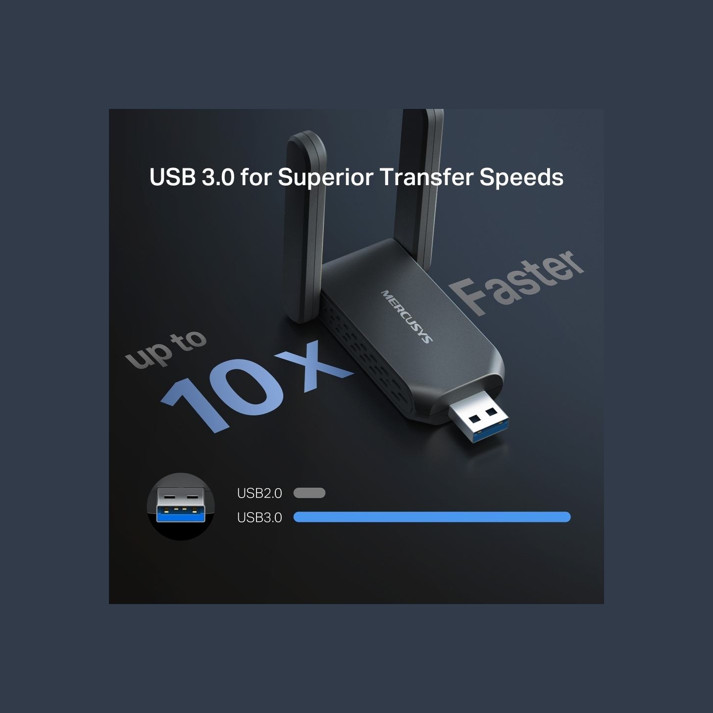Mercusys | MA37BEH | BE6500 Wi-Fi 7 High-Gain Wireless USB Adapter