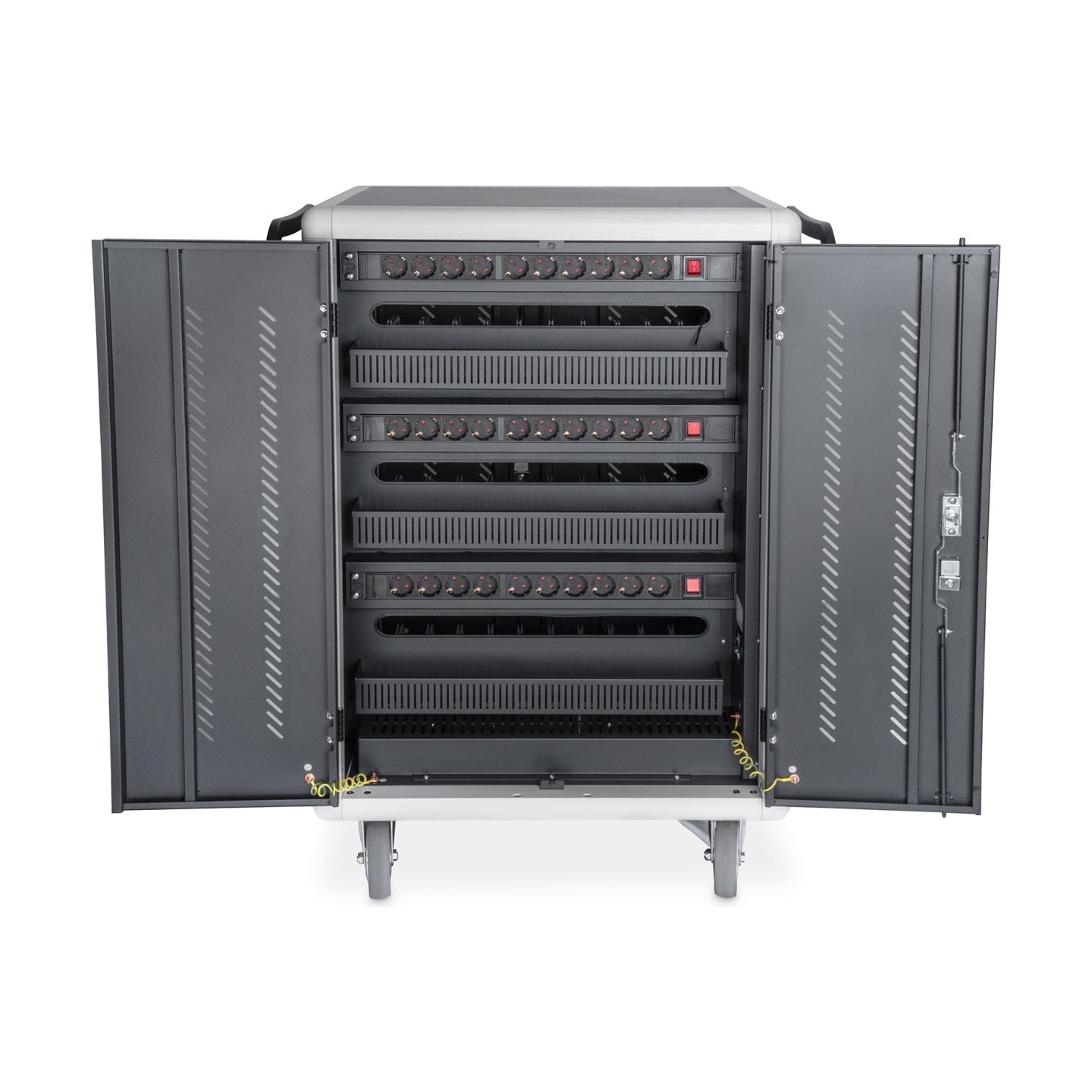 Digitus | Black | Charging Trolley 30 Notebooks / Tablets up to 16" | Pressure lock system with swiveling lever handle on the fr