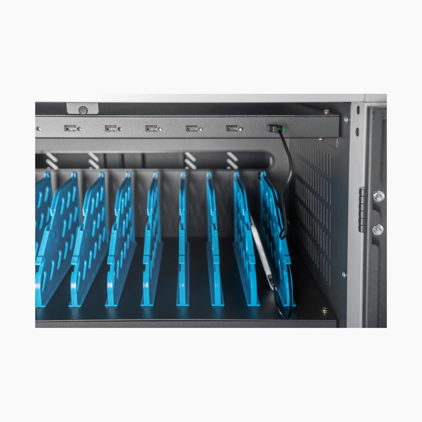 Digitus | Black | Charging Trolley 30 Notebooks / Tablets up to 16" | Pressure lock system with swiveling lever handle on the fr