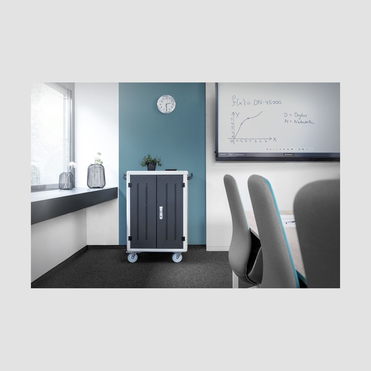 Digitus | Black | Charging Trolley 30 Notebooks / Tablets up to 16" | Pressure lock system with swiveling lever handle on the fr