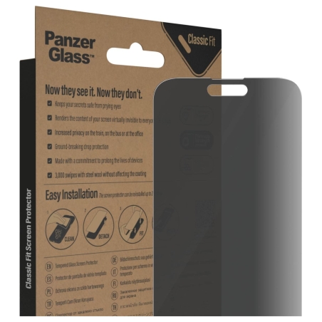 Panzerglass | Screen protector | Apple | iPhone 14 Pro Max | Glass | Black | Classic Fit | Privacy