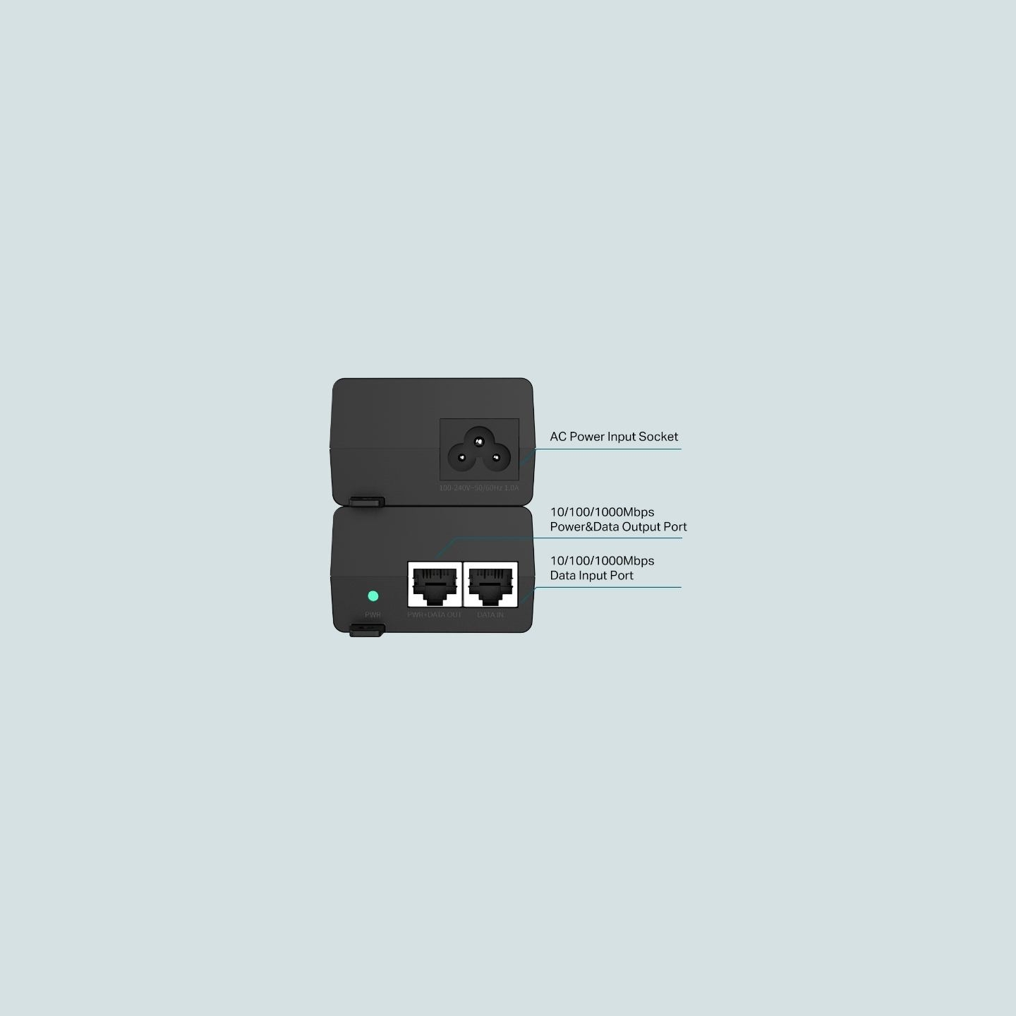 Tp-Link | PoE+ Injector Adapter | TL-POE160S | 10/100/1000 Mbit/s | Ethernet LAN (RJ-45) ports 1x10/100/1000Mbps RJ45 data-in po