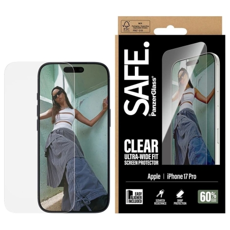 Panzerglass Screen protector | Apple | iPhone 17 Pro | Transparent | Ultra-Wide Fit w. EasyAligner
