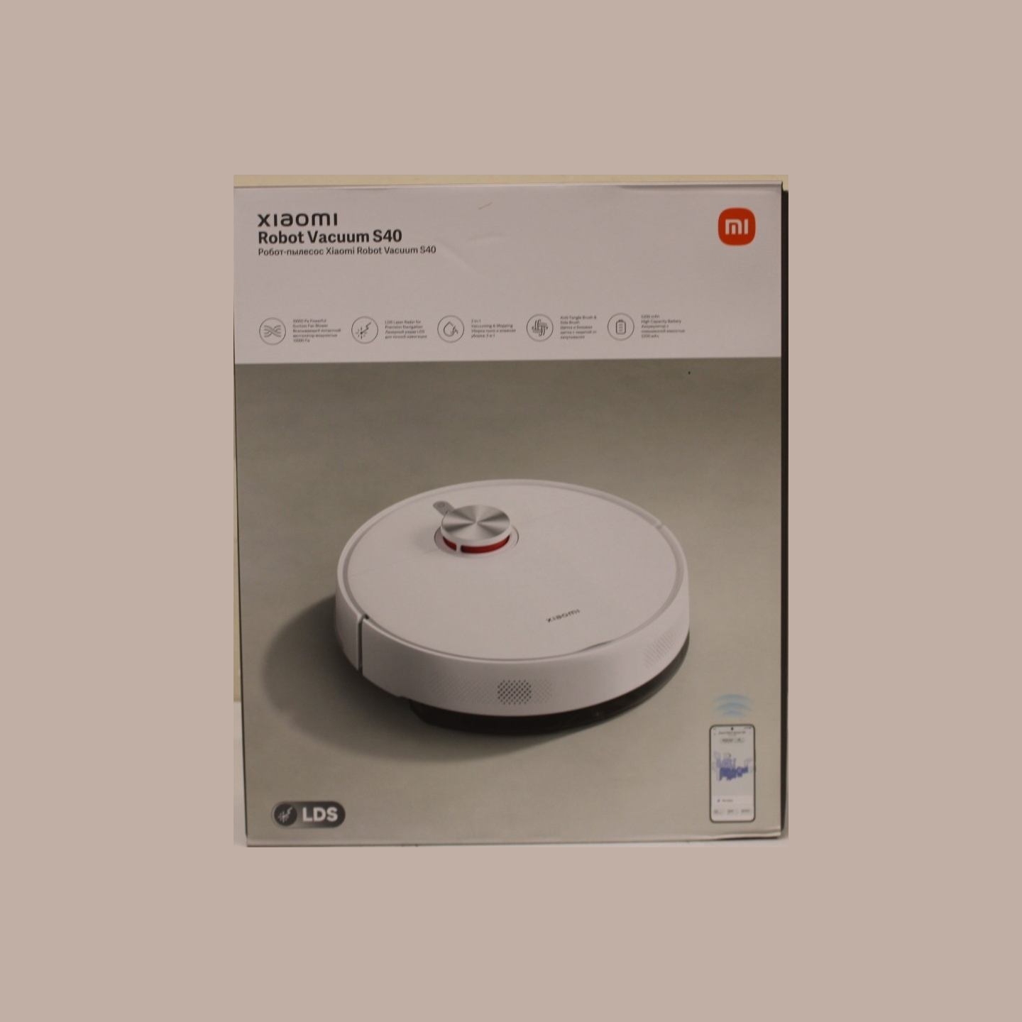 Xiaomi Robot Vacuum S40 EU | Xiaomi Robot Vacuum S40 EU | Wet&Dry | 5200 mAh | Dust capacity 0.52 L | 10000 Pa | White | DAMAGED
