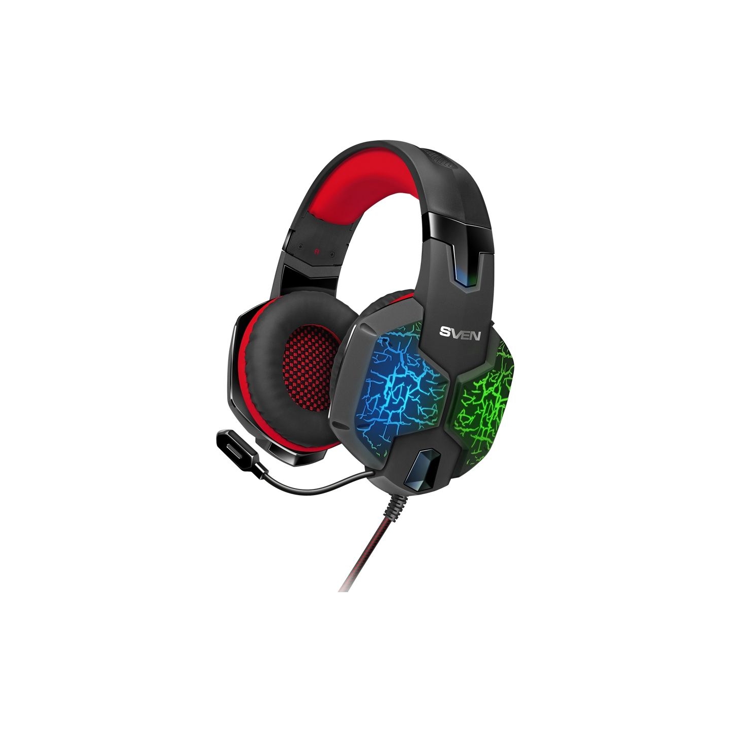 Sven Gaming headphones with microphone SVEN AP-U988MV black-red