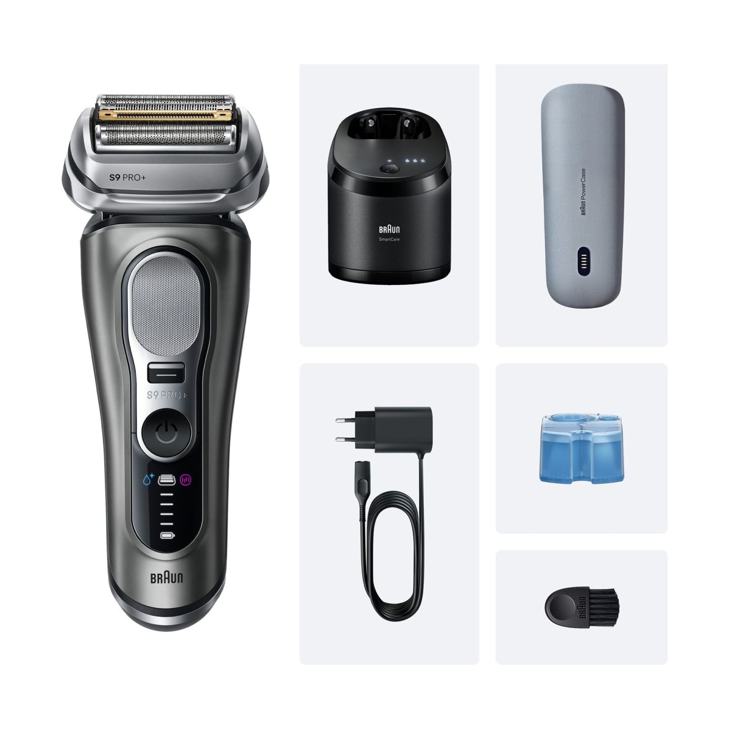 Braun Shaver | Series 9 Pro+ 9675cc | Operating time (max) 60 min | Wet & Dry | Lithium Ion | Grey