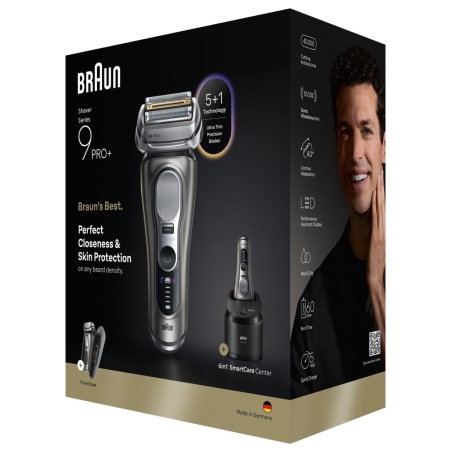 Braun Shaver | Series 9 Pro+ 9675cc | Operating time (max) 60 min | Wet & Dry | Lithium Ion | Grey