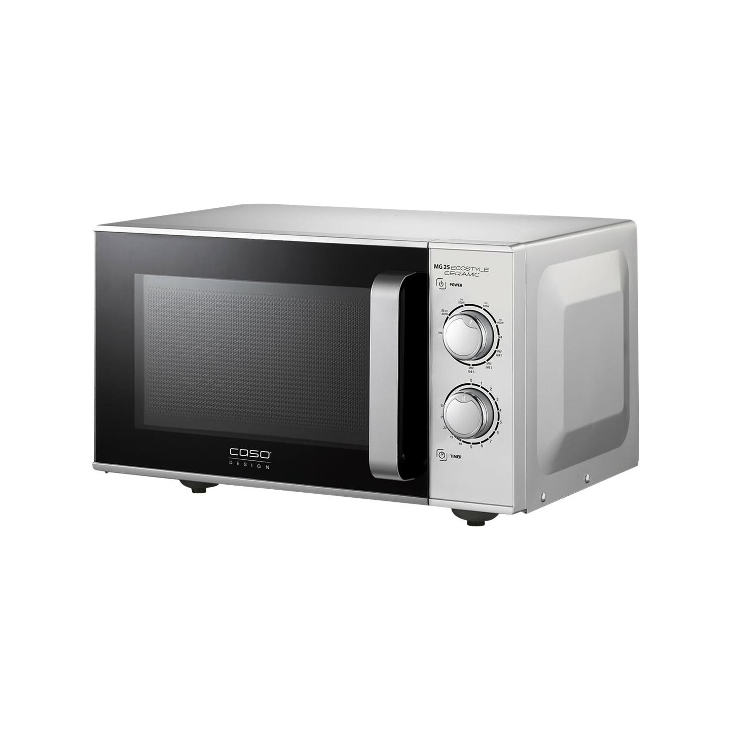 Caso | Ceramic Microwave Oven with Grill | MG 25 Ecostyle | Free standing | 900 W | 25 L | Grill | Silver