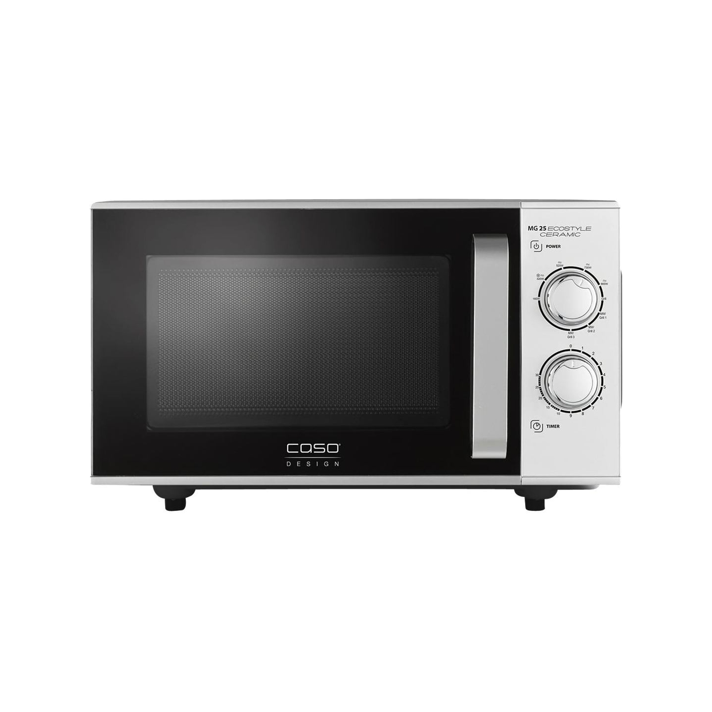 Caso | Ceramic Microwave Oven with Grill | MG 25 Ecostyle | Free standing | 900 W | 25 L | Grill | Silver