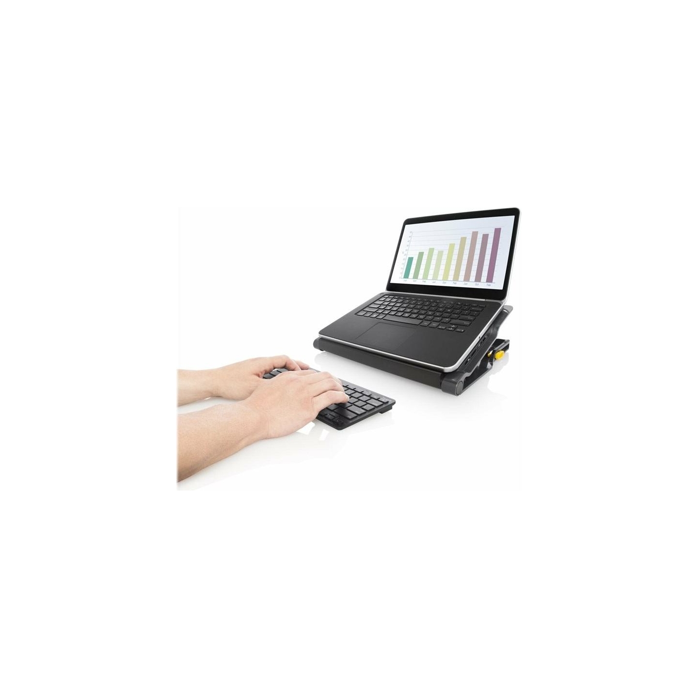 Targus Stand | Chill Mat with 4 USB-A Port Hub - for up to 16-inch Laptops | Black/Grey