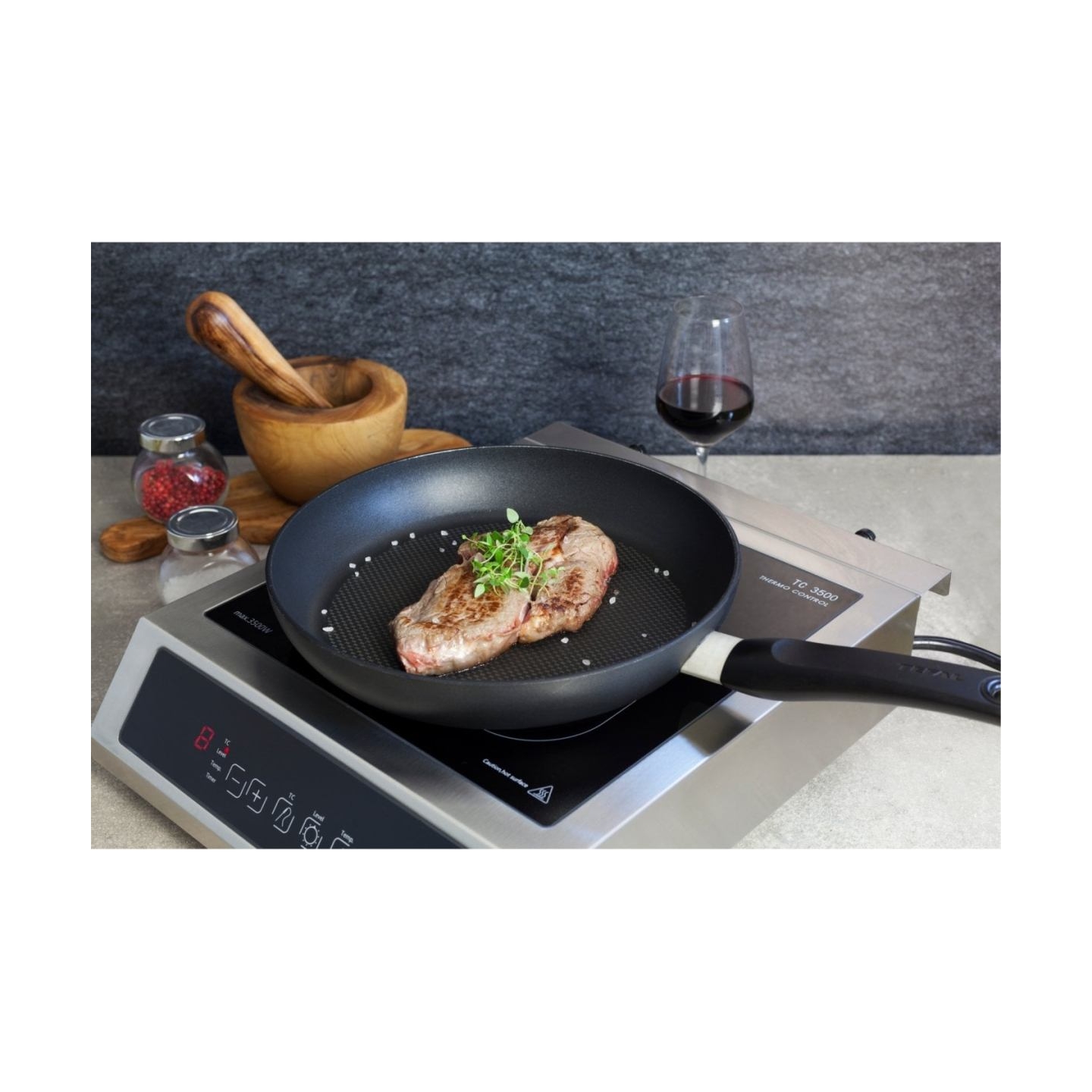 Caso | Thermo Control Hob | TC 3500 | Number of burners/cooking zones 1 | Touch control | Induction | Black/Stainless steel