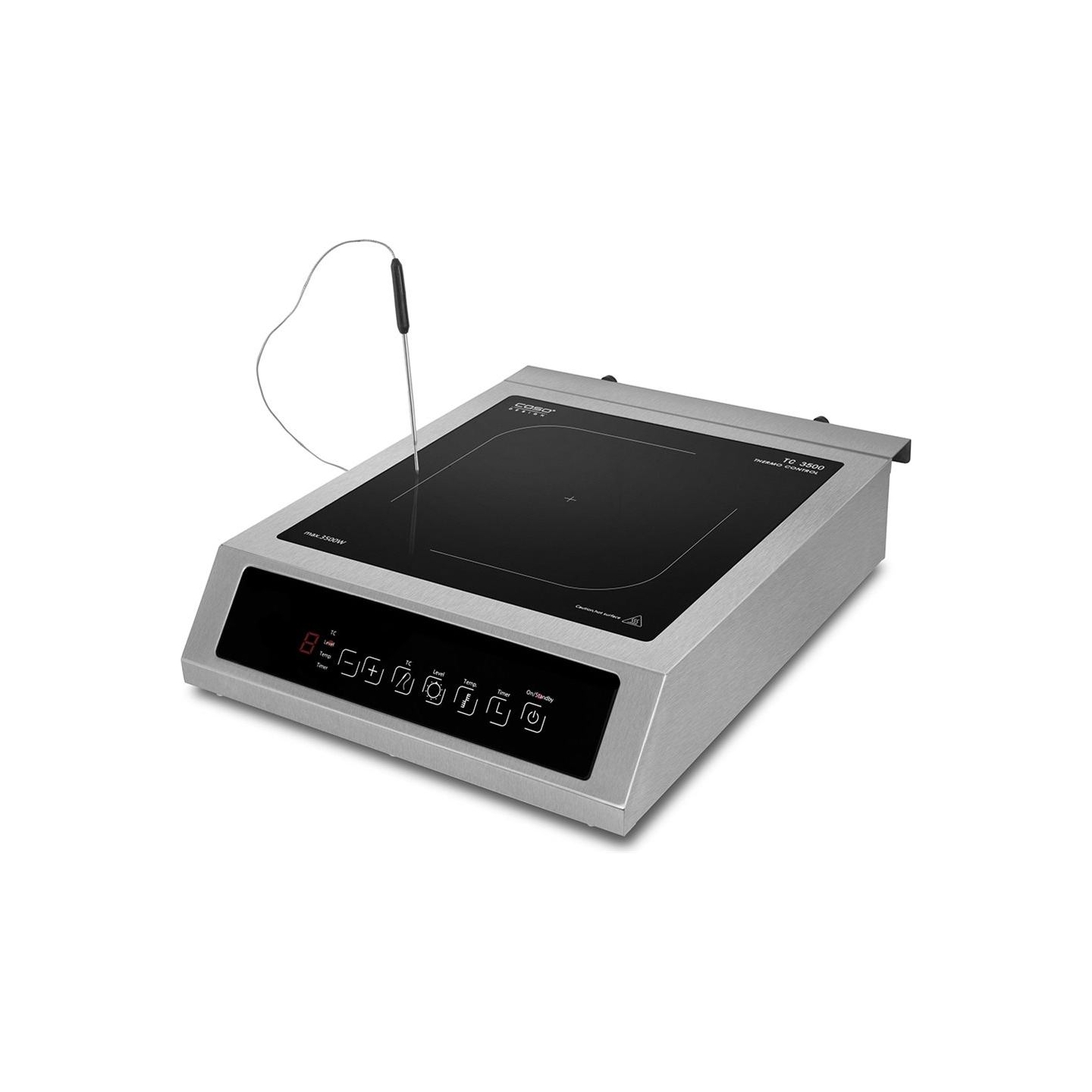 Caso | Thermo Control Hob | TC 3500 | Number of burners/cooking zones 1 | Touch control | Induction | Black/Stainless steel