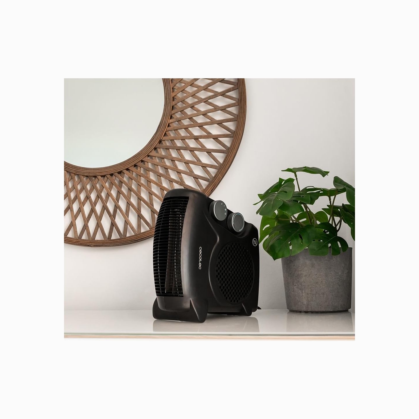 Cecotec ReadyWarm 2000 Max Dual Black | Fan heater | 2000 W | Number of power levels 3 | Suitable for rooms up to 20 m² | Black