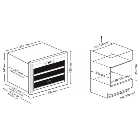 Caso | Wine cooler | WineSafe 18 EB | Energy efficiency class G | Built-in | Bottles capacity 18 bottles | Cooling type Compress