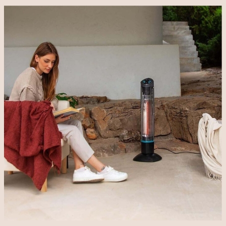 Cecotec ReadyWarm 1000 Power Tower | Halogen Heater | 1000 W | Number of power levels 2 | Black | IP55